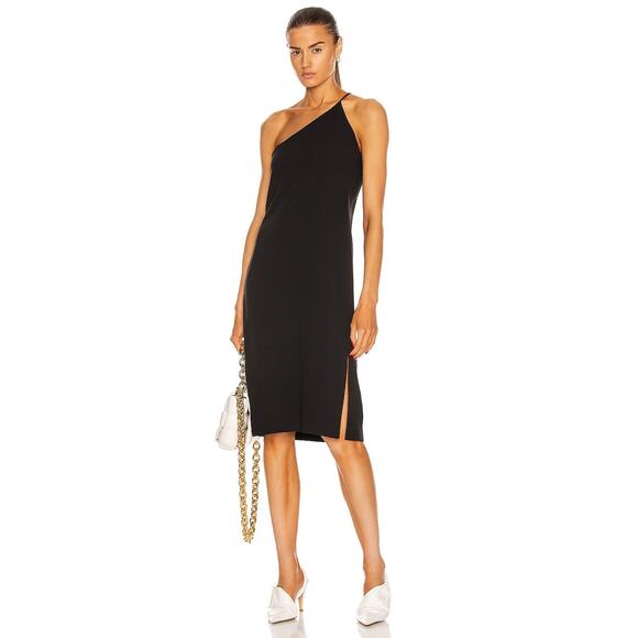 Acne Studios Black Single Sleeve Side Zip Knee Length Dress Size 40 - Picture 1 of 9